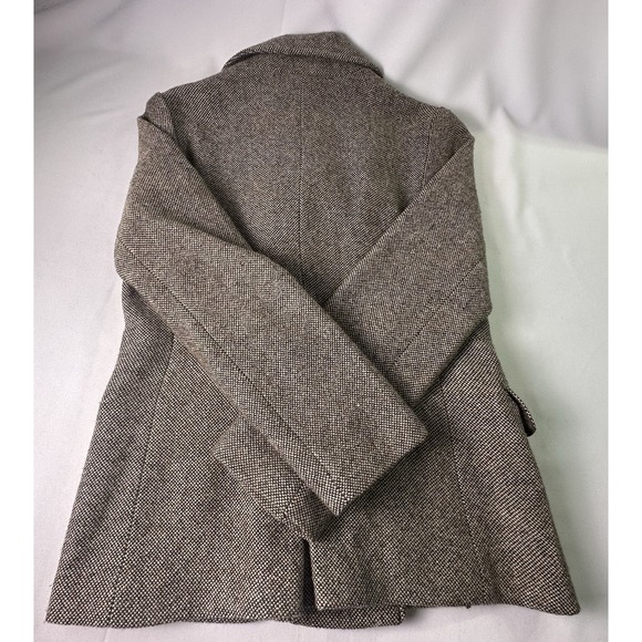 GAP Vintage Womens Large Brown‎ Wool Blend Tweed Double Breasted Coat Jacket - Picture 5 of 7